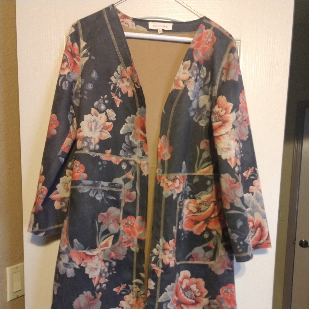 Light weight faux suede jacket. Size S